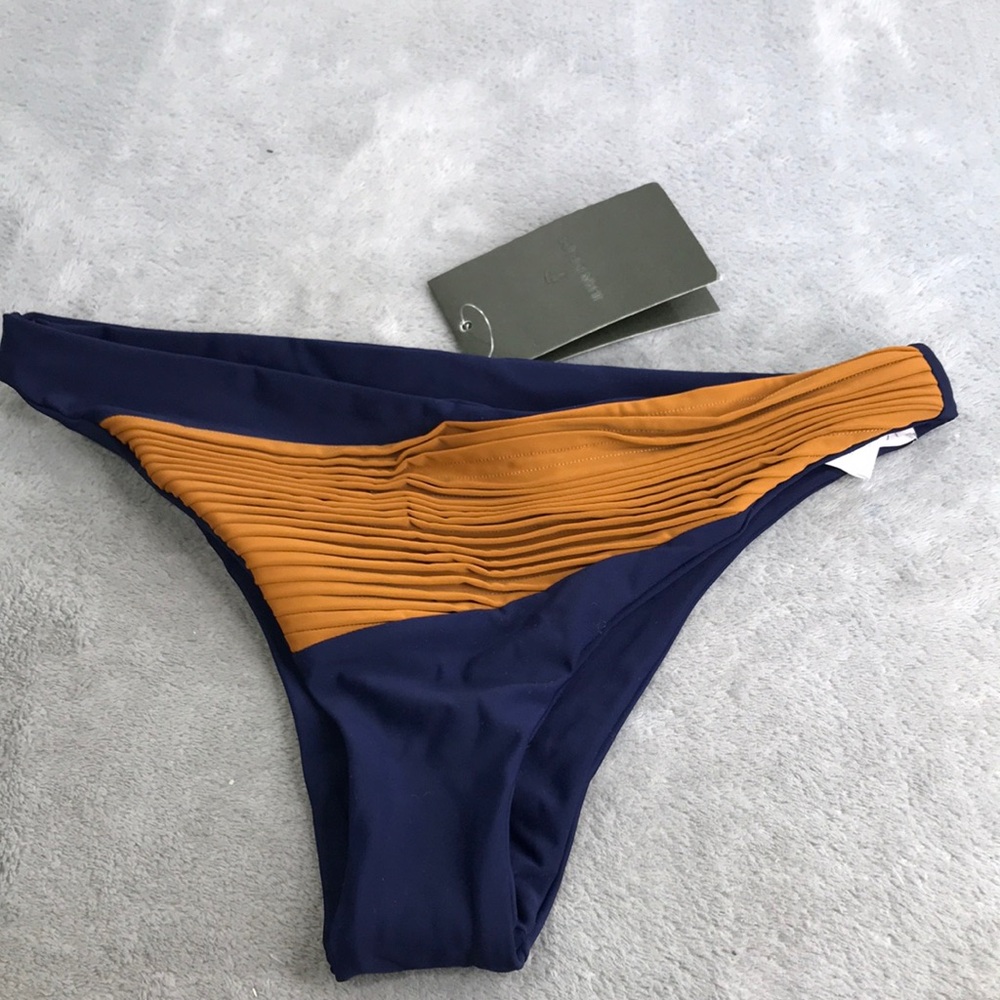 Juan D Dios Colorblock Pleated Bikini Bottom Size S New